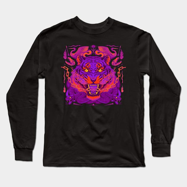 Sacred Tiger Long Sleeve T-Shirt by Oktopus sapiens